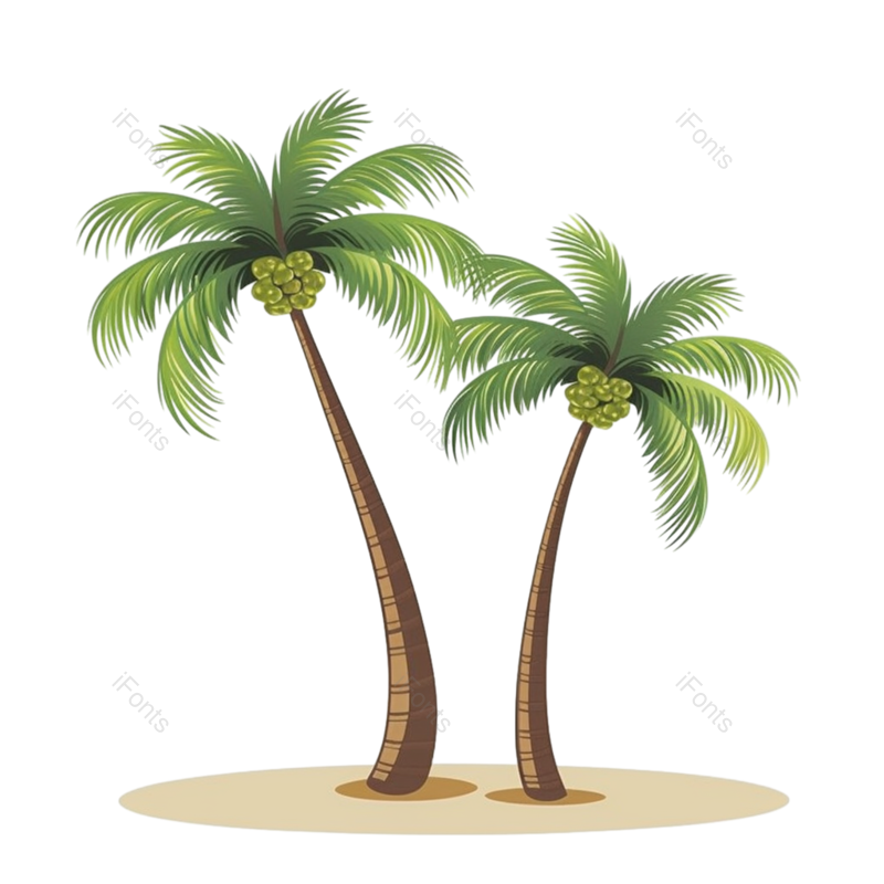 叶子图片,卡通元素,夏天PNG,白色免抠素材